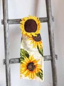 Sunflower Crochet Towel Topper
