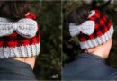 Crochet Chunky Plaid Bun Beanie
