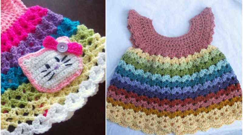 Crochet Angel Wing Baby Dress