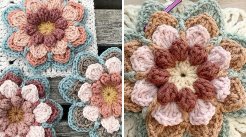Water Lily Square 4 Free Crochet Patterns